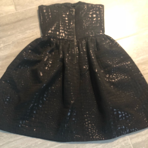 ** SOLD! ** AQUA BLACK STRAPLESS DRESS XS - Picture 4 of 6